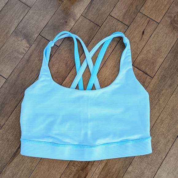 Lululemon Energy Bra Tonka Stripe in Angel Blue and White - Picture 4 of 8